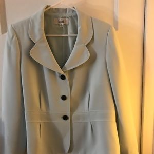 Blazer-baby blue with navy blue buttons